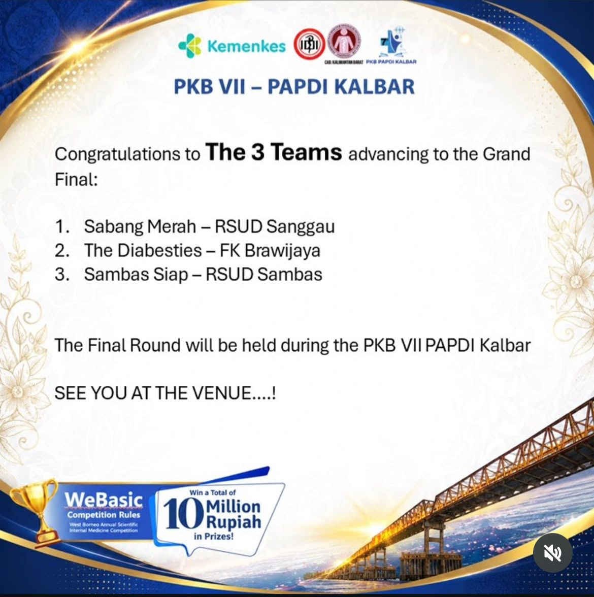 Tim SIAP RSUD Sambas Raih Juara 2 Lomba Cerdas Cermat PKB VII PAPDI Kalbar